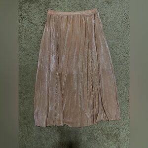 NY Collection Metallic Rose Gold Maxi Skirt C-28